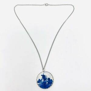 Vintage‎ Delft Windmill Necklace, Dutch